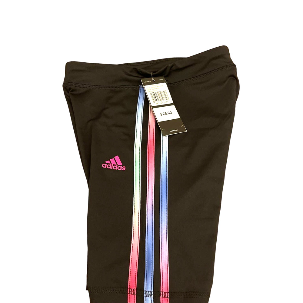 New Adidas Striped Shorts Girl Sz L(14) NWT